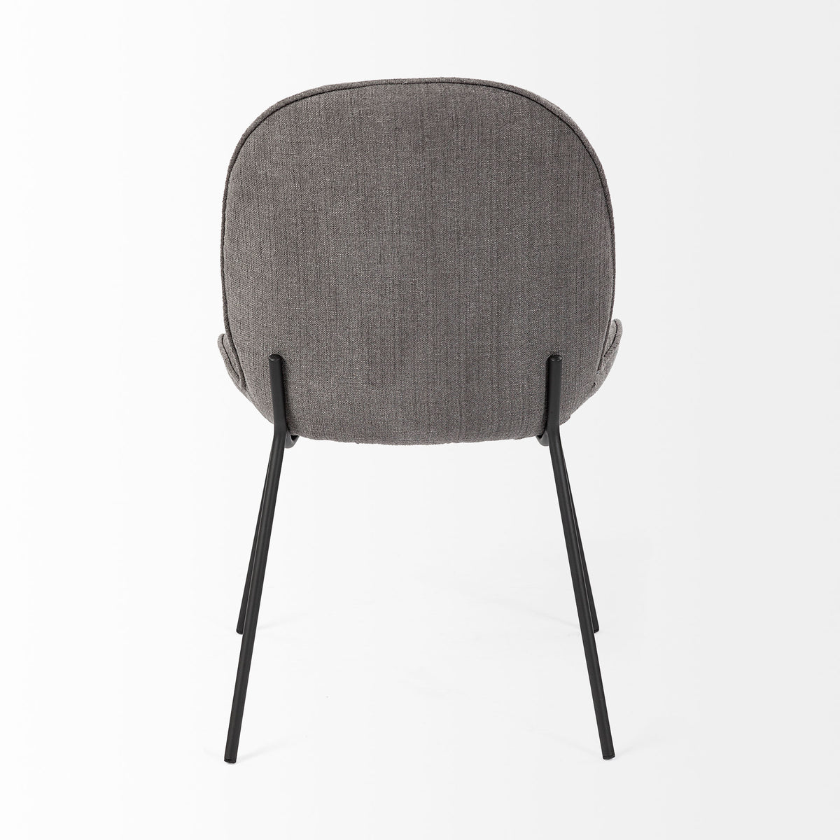 Inala Curved Back Dining Side Chair | Grey Fabric w/ Metal-Dining Chairs-DECOROLALA
