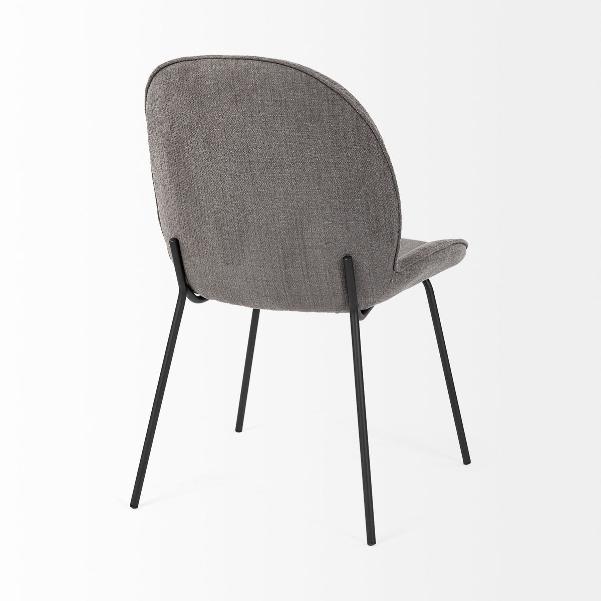 Inala Curved Back Dining Side Chair | Grey Fabric w/ Metal-Dining Chairs-DECOROLALA