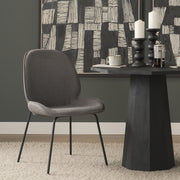 Inala Curved Back Dining Side Chair | Grey Fabric w/ Metal-Dining Chairs-DECOROLALA