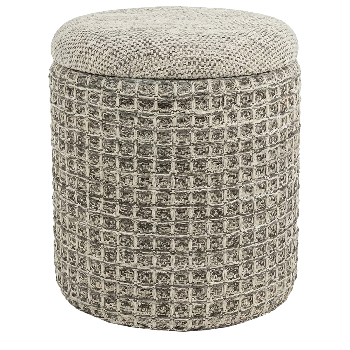 Indigo Storage Ottoman - Beige Charcoal-DECOROLALA