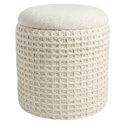 Indigo Storage Ottoman - Ivory Fully Assembled-DECOROLALA