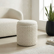 Indigo Storage Ottoman - Ivory Fully Assembled-DECOROLALA