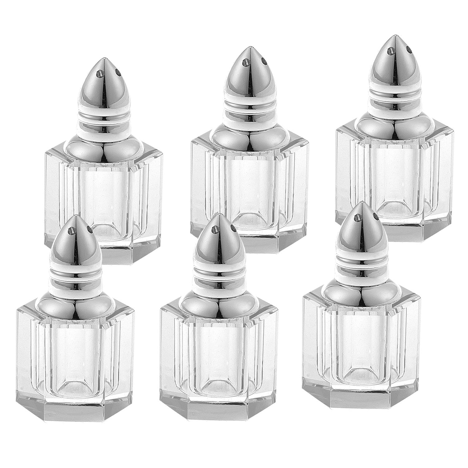 Individual Silver Crystal Salt And Peppers Gift Boxed 6 Pc Set-Kitchen Accessories-DECOROLALA