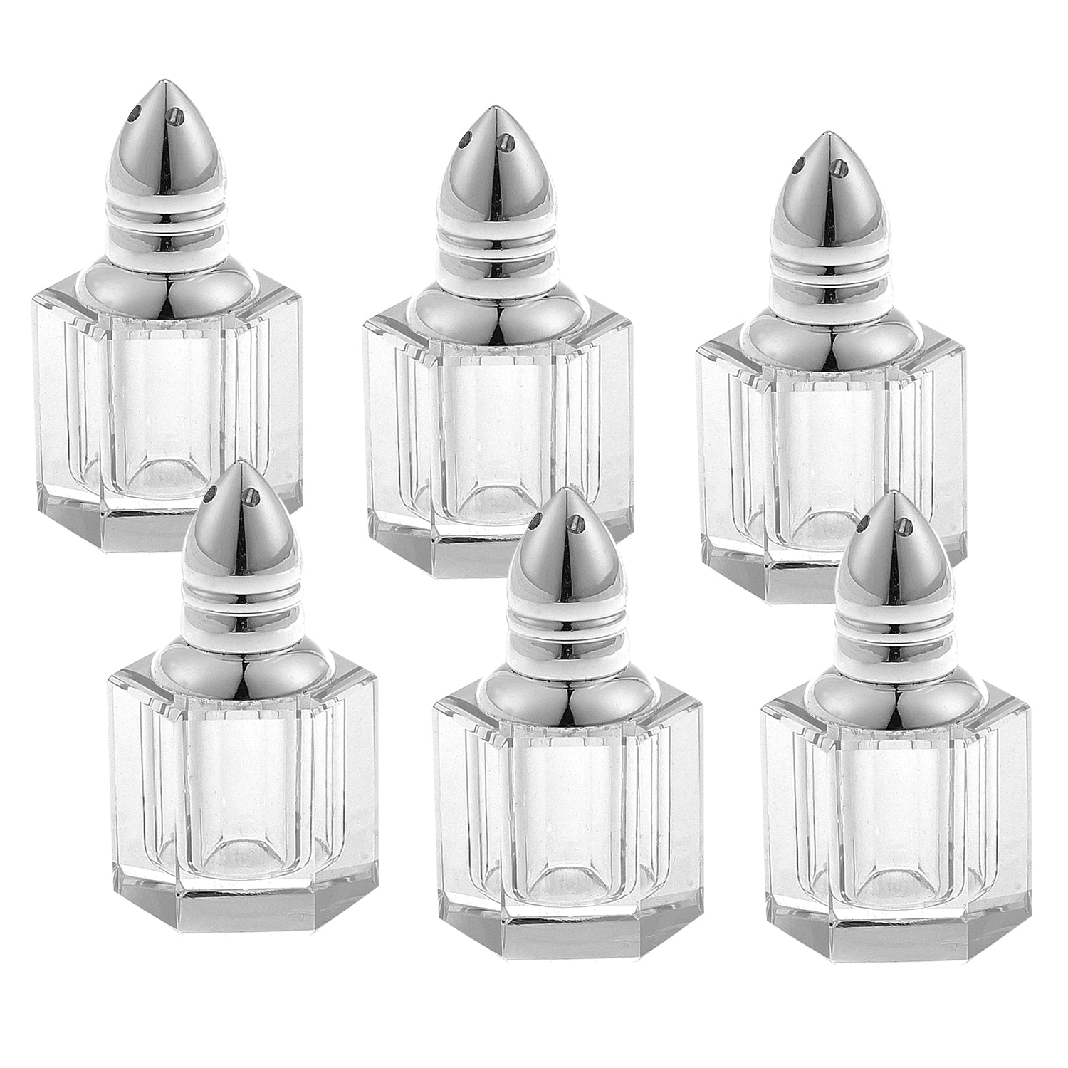 Individual Silver Crystal Salt And Peppers Gift Boxed 6 Pc Set-Kitchen Accessories-DECOROLALA