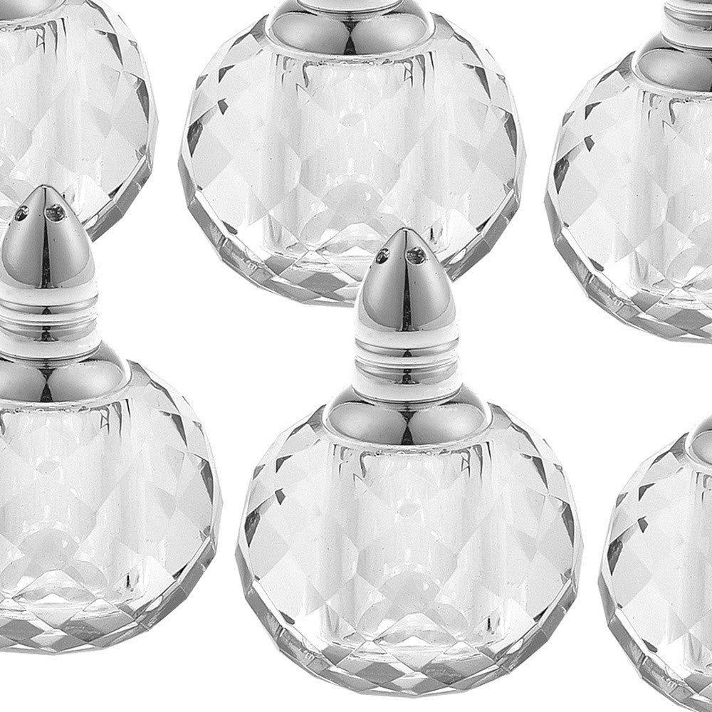 Individual Silver Crystal Zendra Design Salt And Peppers Gift Boxed 6 Pc Set-Kitchen Accessories-DECOROLALA