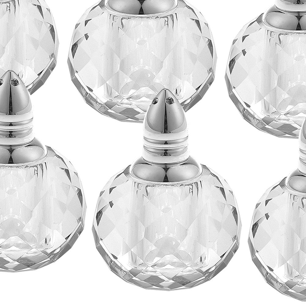 Individual Silver Crystal Zendra Design Salt And Peppers Gift Boxed 6 Pc Set-Kitchen Accessories-DECOROLALA