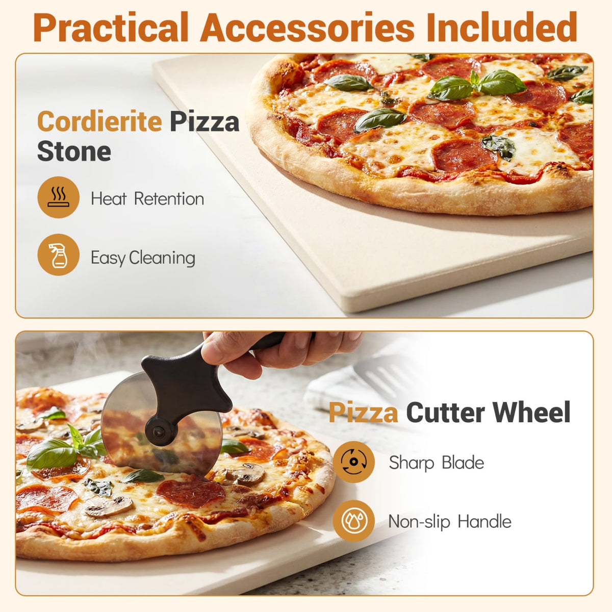 Indoor Electric Pizza Oven Countertop Pizza Oven for 12 Inch Pizzas-Black-Toaster Ovens-DECOROLALA