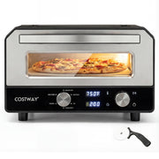 Indoor Electric Pizza Oven Countertop Pizza Oven for 12 Inch Pizzas-Black-Toaster Ovens-DECOROLALA