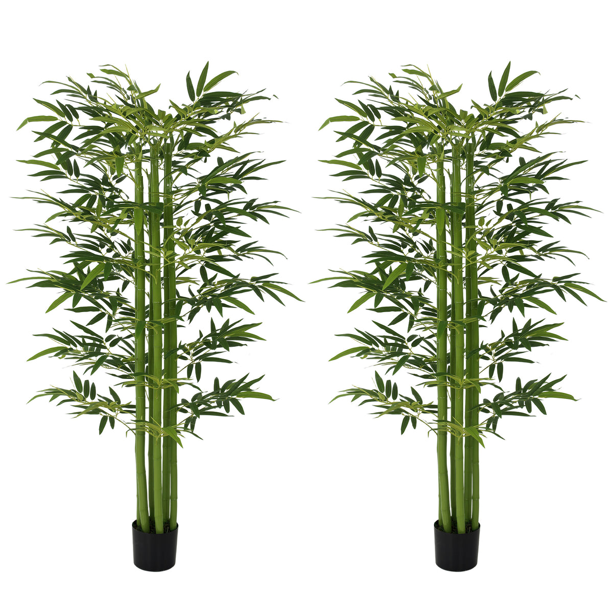 Indoor Fake Plants, Artificial Bamboo Tree with Adjustable Shape for Home Office Living Room Decor, Green-Artificial Trees-DECOROLALA