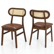 Indoor Mid Century Wood Dining Chairs Set of 2 for Dining Room-Coffee-Dining Chairs-DECOROLALA
