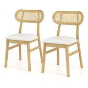 Indoor Mid Century Wood Dining Chairs Set of 2 for Dining Room-White-Dining Chairs-DECOROLALA
