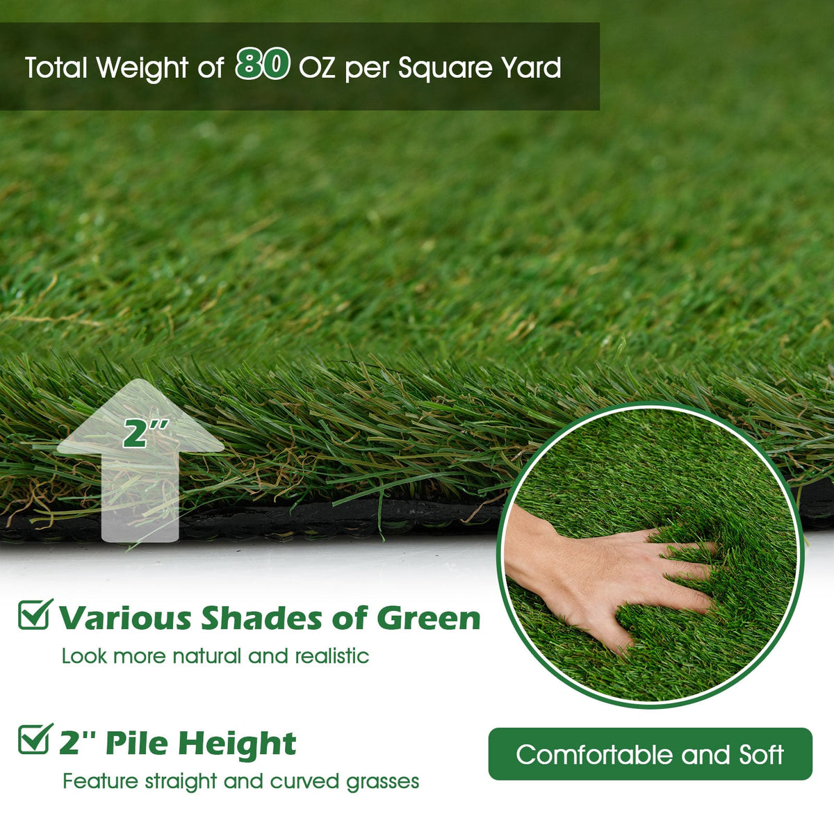Indoor Outdoor Synthetic Turf Mat with Drainage Holes-XL-Outdoor Decor-DECOROLALA