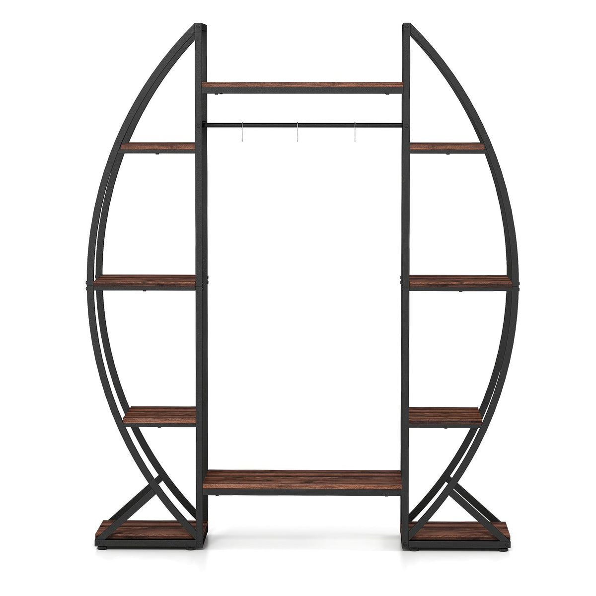 Indoor Plant Stand 63" Tall 10-Tier Corner Metal Plant Shelf Large Flowerpot Holder-Brown-Plant Stands-DECOROLALA