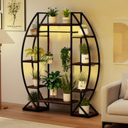 Indoor Plant Stand 63" Tall 10-Tier Corner Metal Plant Shelf Large Flowerpot Holder-Brown-Plant Stands-DECOROLALA
