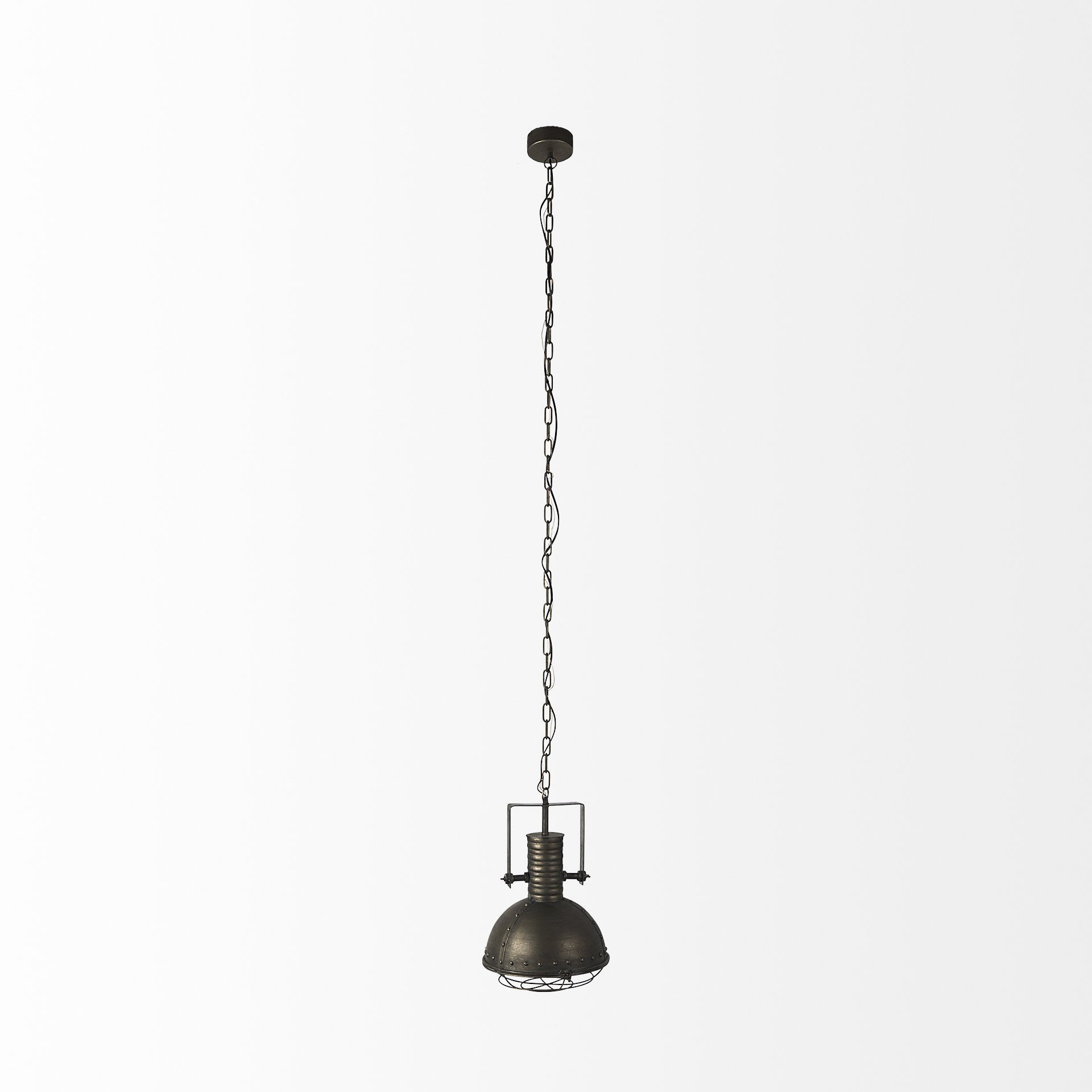Industrial Caged Black Metal Hanging Light-Chandeliers-DECOROLALA