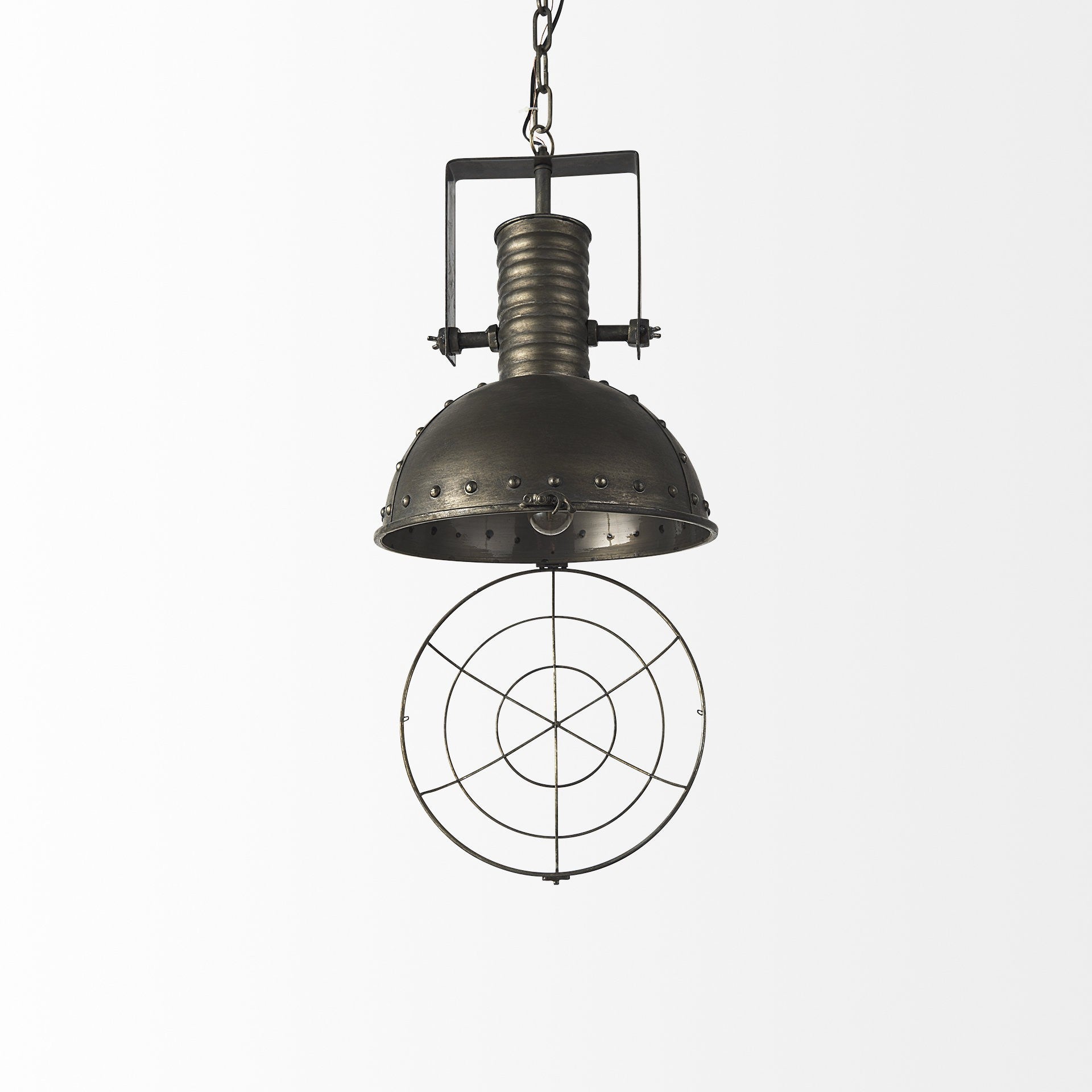 Industrial Caged Black Metal Hanging Light-Chandeliers-DECOROLALA