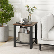 Industrial End Table 2-Tier Side Table-Black-End & Side Tables-DECOROLALA