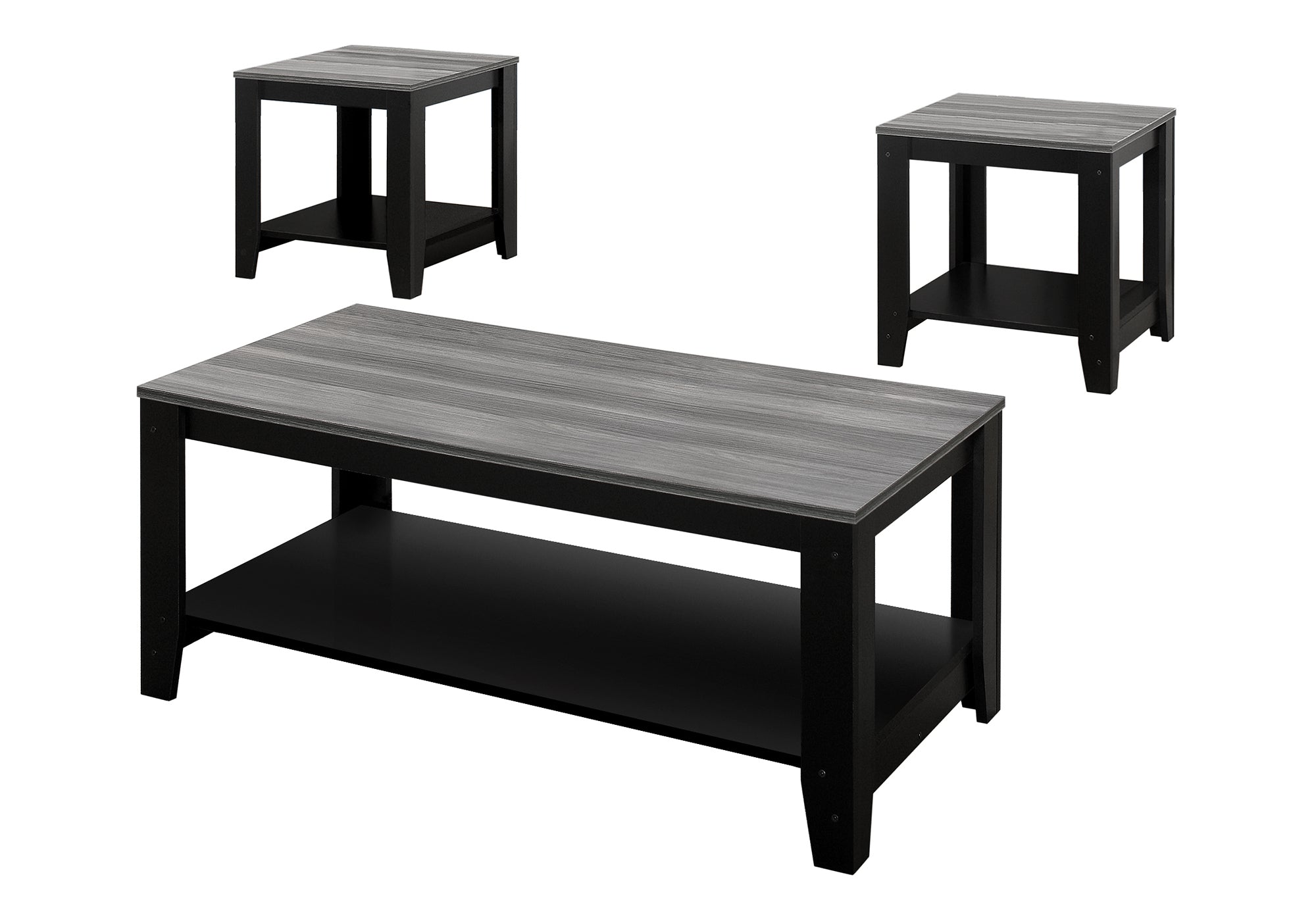 Industrial Grey 3-Piece Coffee Table Set-Table Set-DECOROLALA