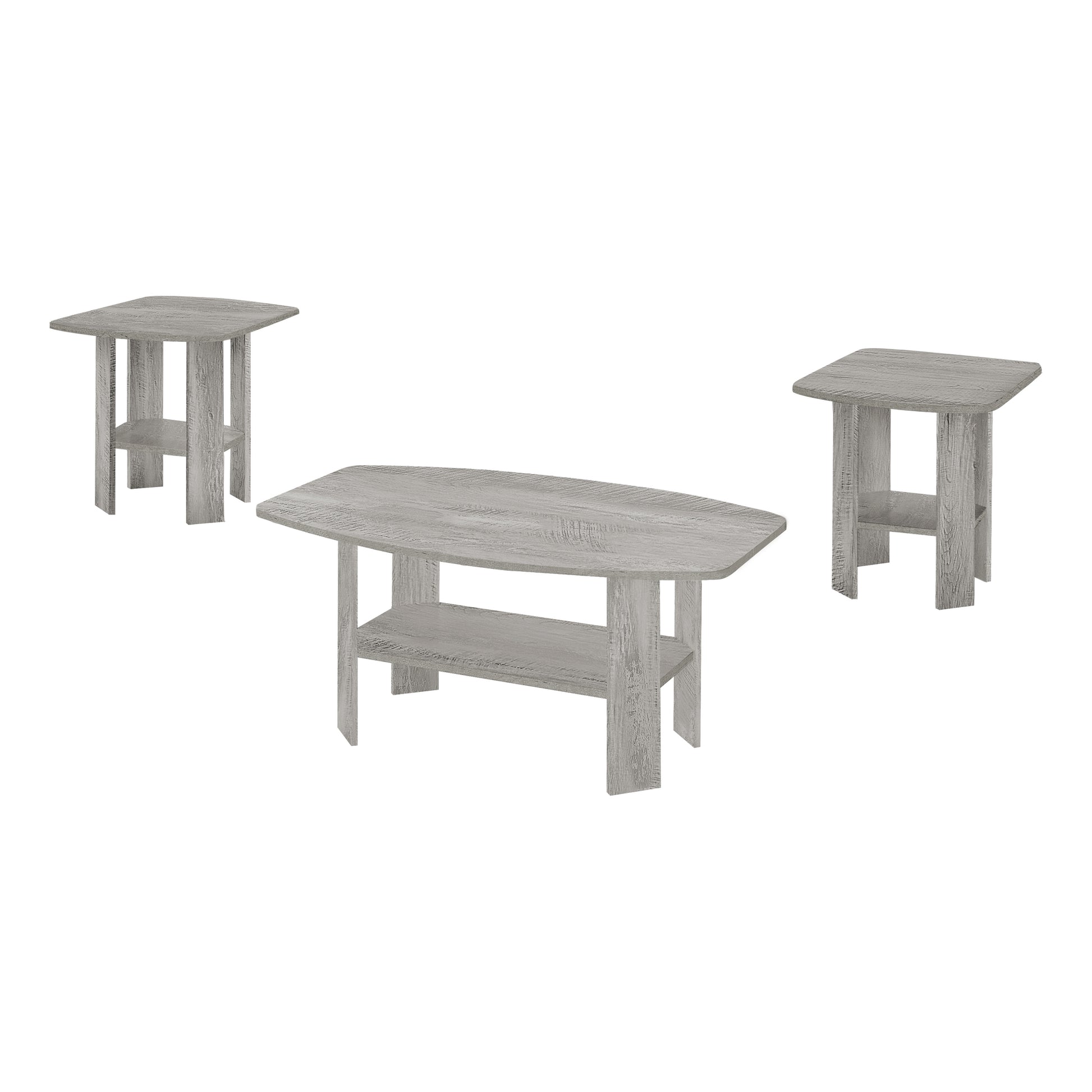 Industrial Grey 3-Piece Coffee Table Set-Table Set-DECOROLALA