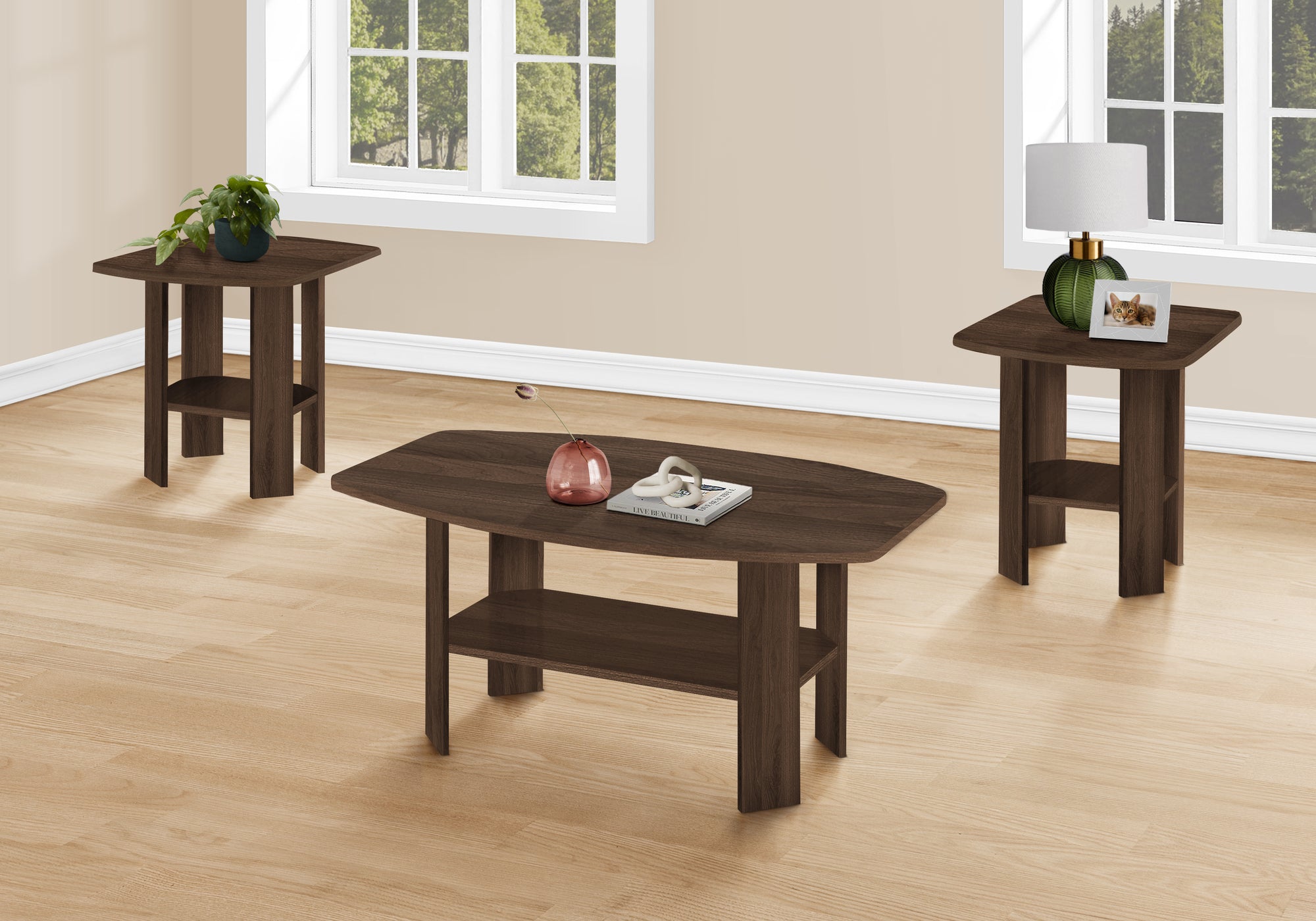 Industrial Grey 3-Piece Coffee Table Set-Table Set-DECOROLALA