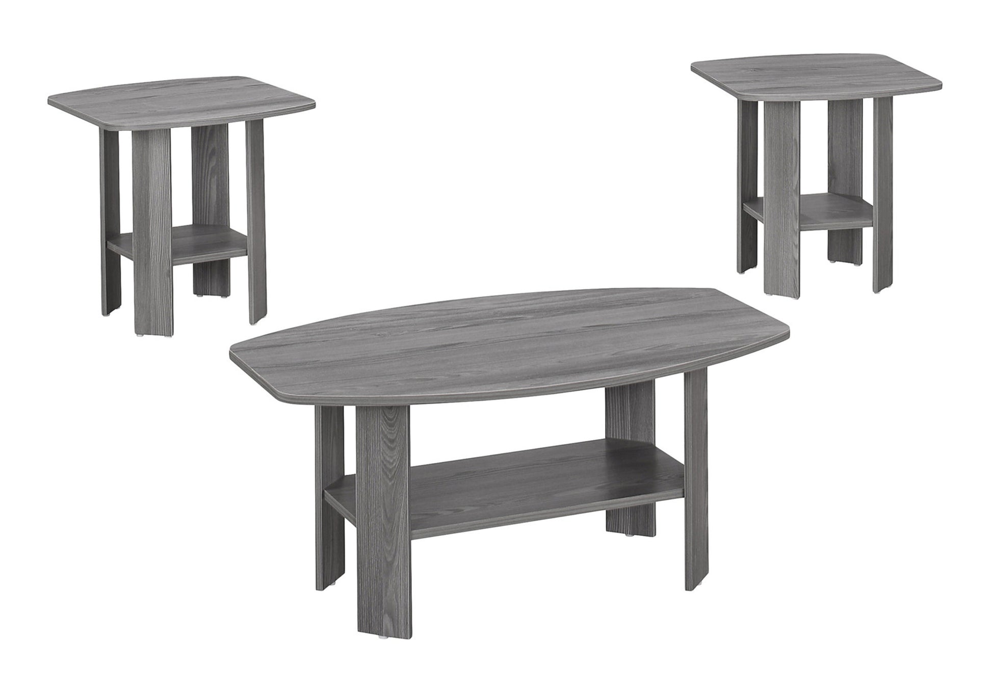 Industrial Grey 3-Piece Coffee Table Set-Table Set-DECOROLALA