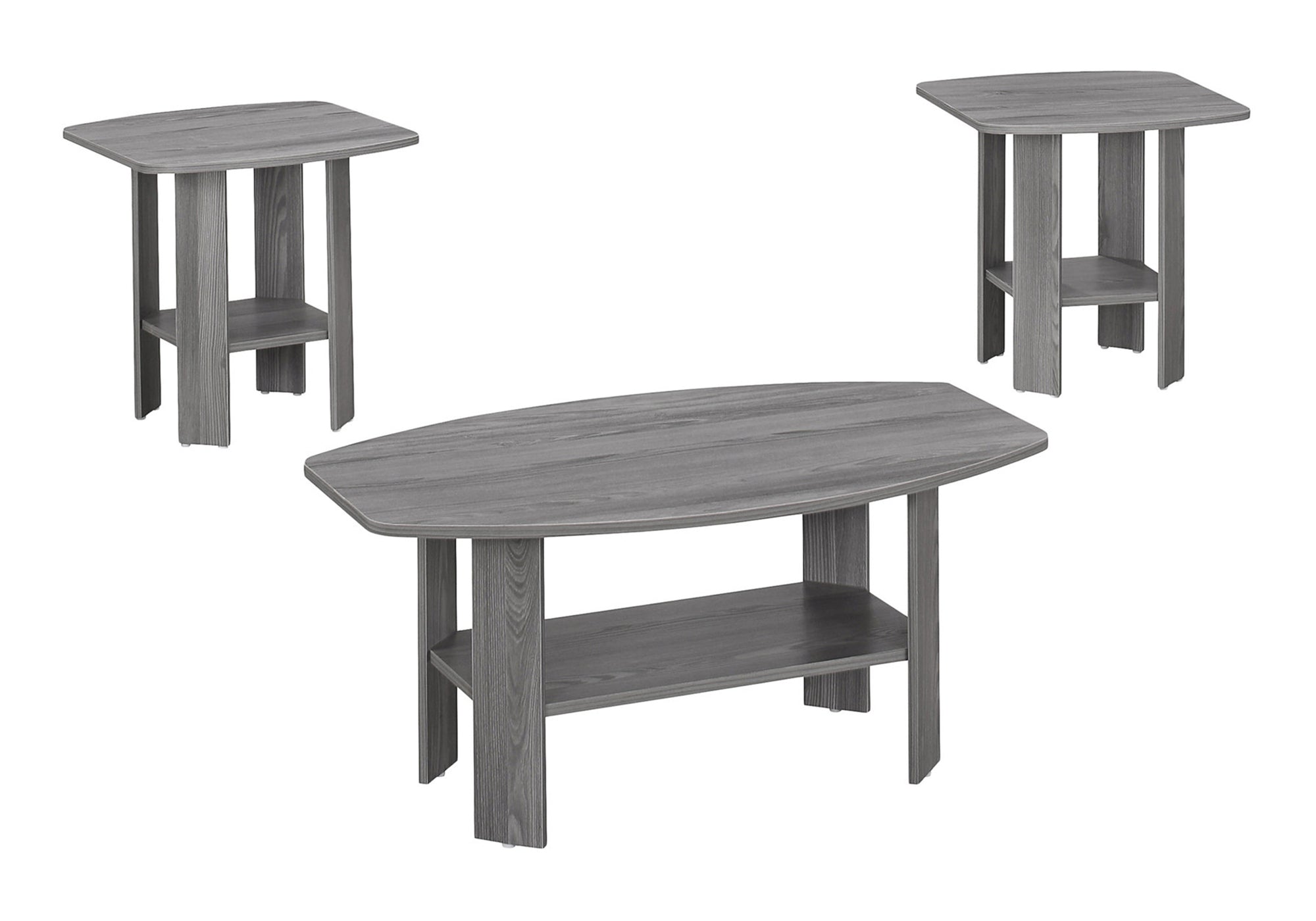 Industrial Grey 3-Piece Coffee Table Set-Table Set-DECOROLALA