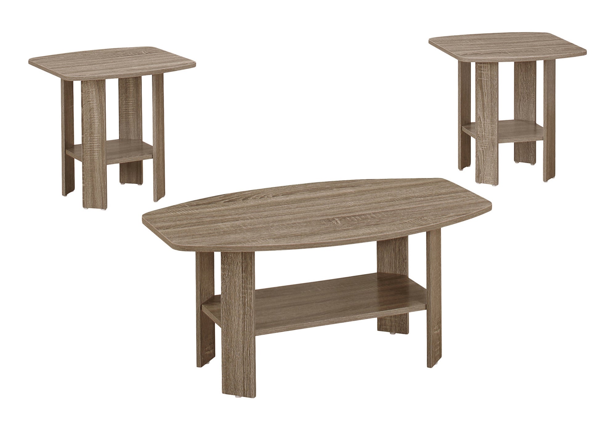 Industrial Grey 3-Piece Coffee Table Set-Table Set-DECOROLALA