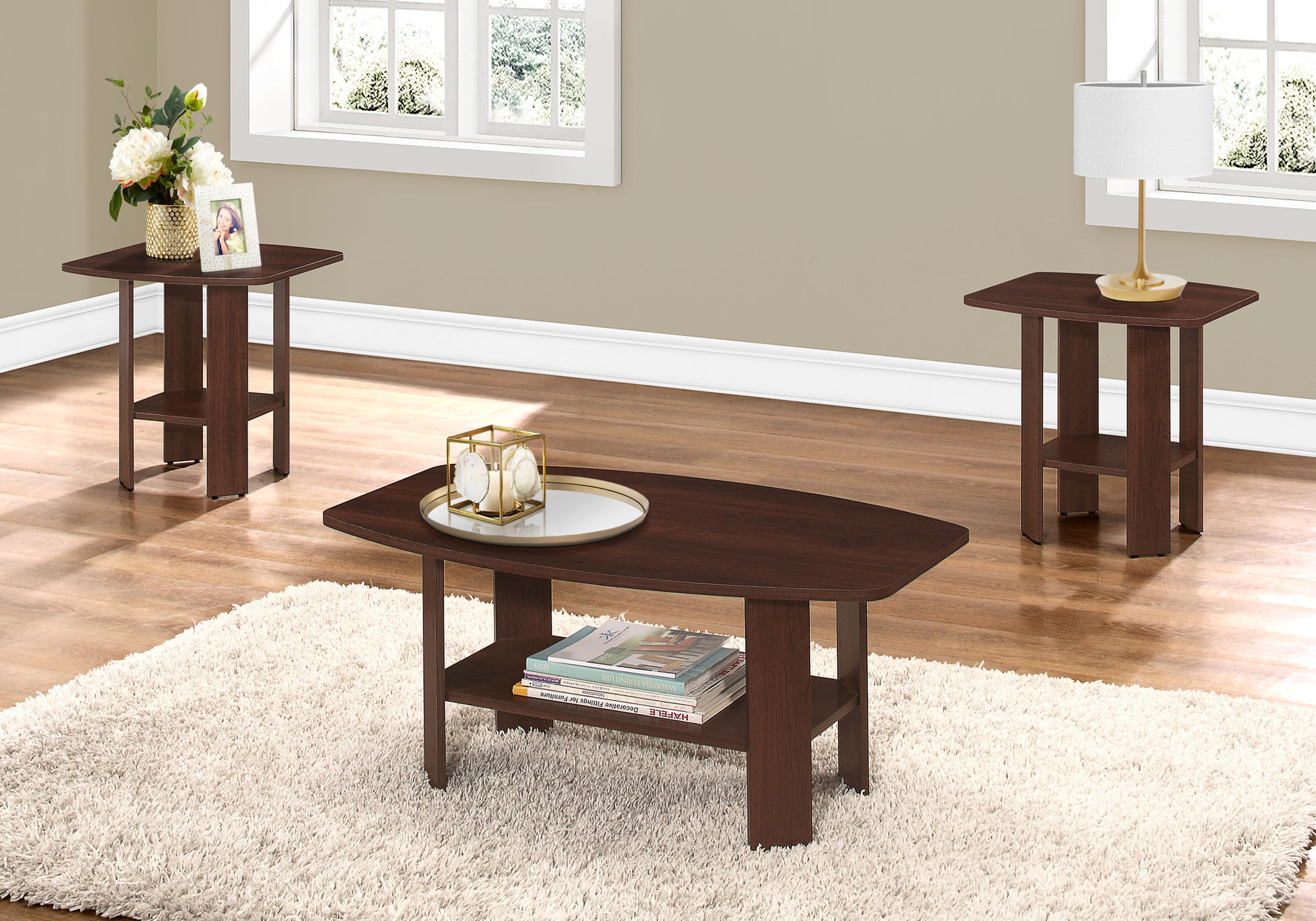 Industrial Grey 3-Piece Coffee Table Set-Table Set-DECOROLALA