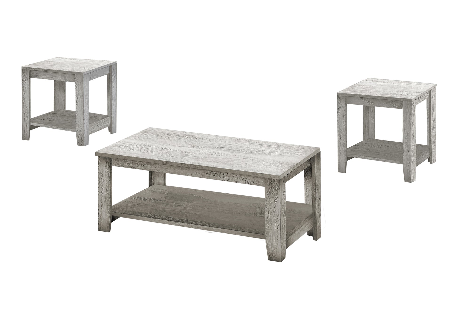 Industrial Grey 3-Piece Coffee Table Set-Table Set-DECOROLALA