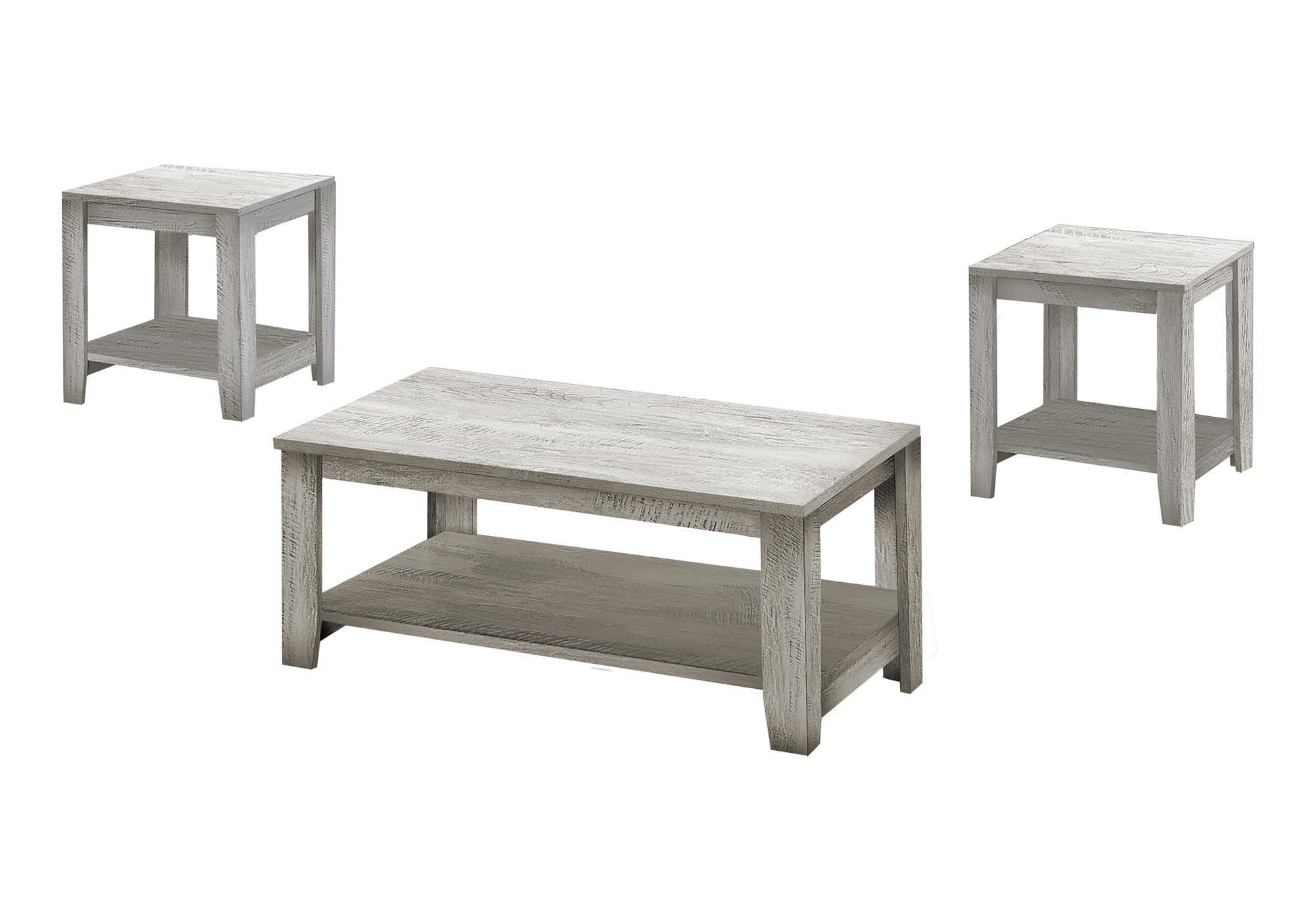 Industrial Grey 3-Piece Coffee Table Set-Table Set-DECOROLALA