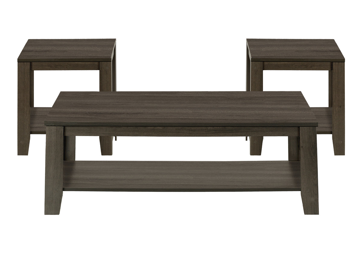 Industrial Grey 3-Piece Coffee Table Set-Table Sets-DECOROLALA