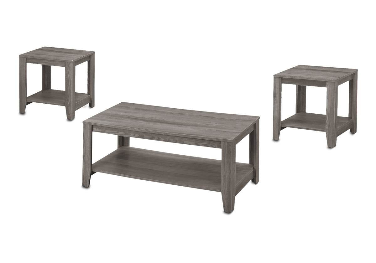 Industrial Grey 3-Piece Coffee Table Set-Table Sets-DECOROLALA