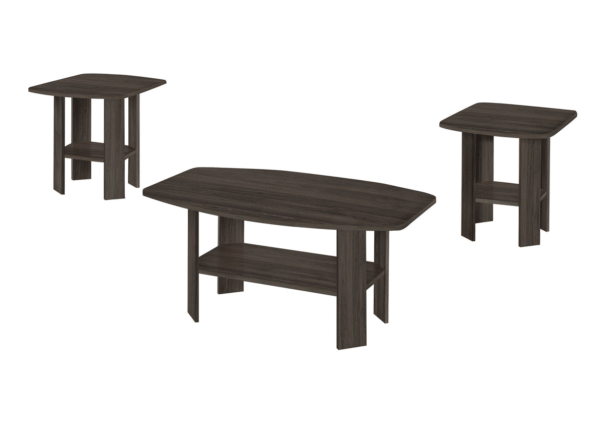 Industrial Grey 3-Piece Coffee Table Set-Table Sets-DECOROLALA
