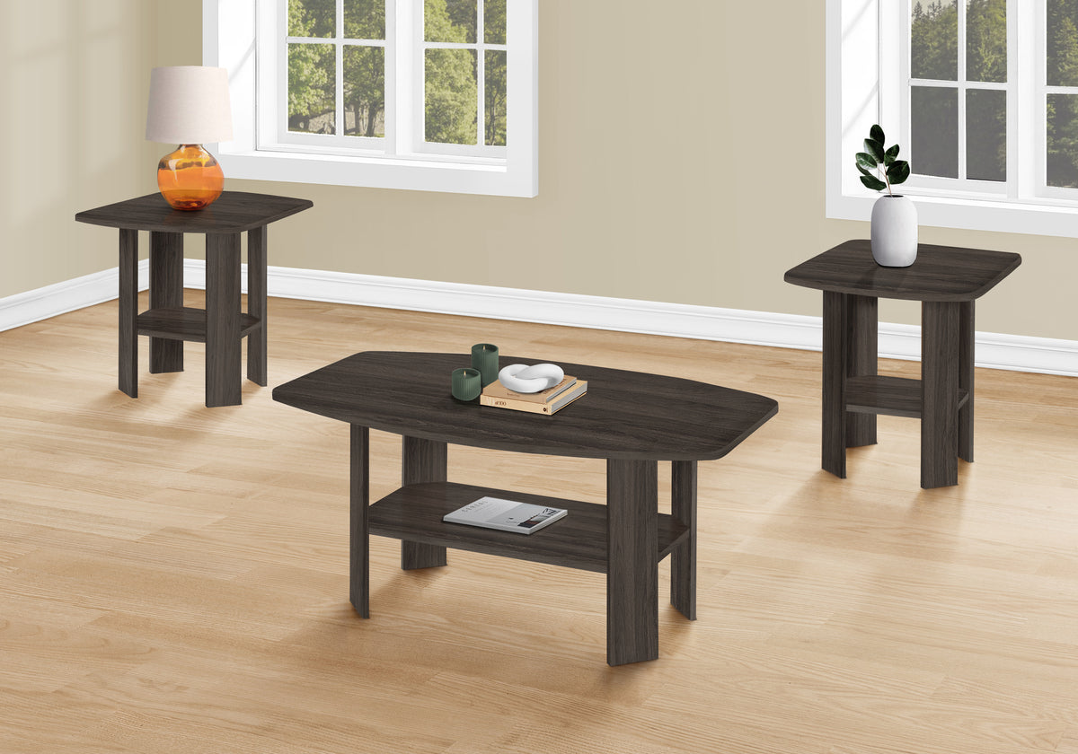 Industrial Grey 3-Piece Coffee Table Set-Table Sets-DECOROLALA