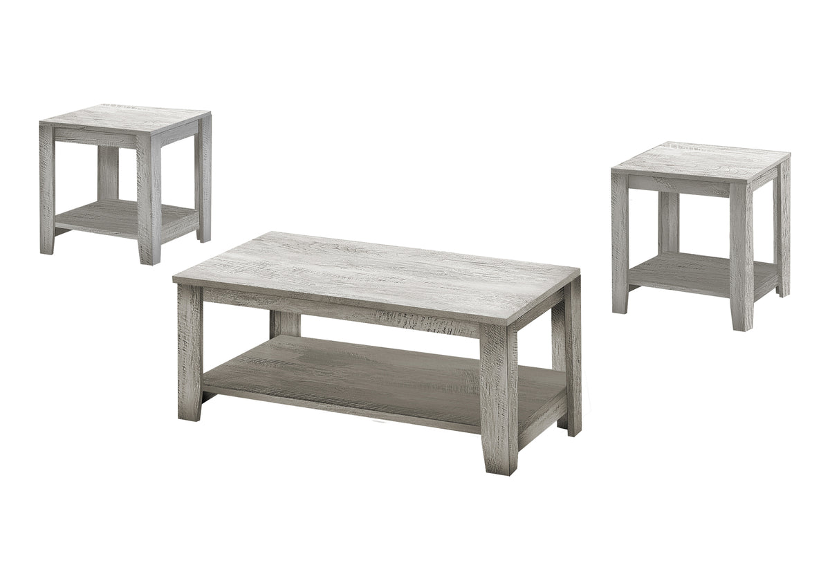 Industrial Grey 3-Piece Coffee Table Set-Table Sets-DECOROLALA