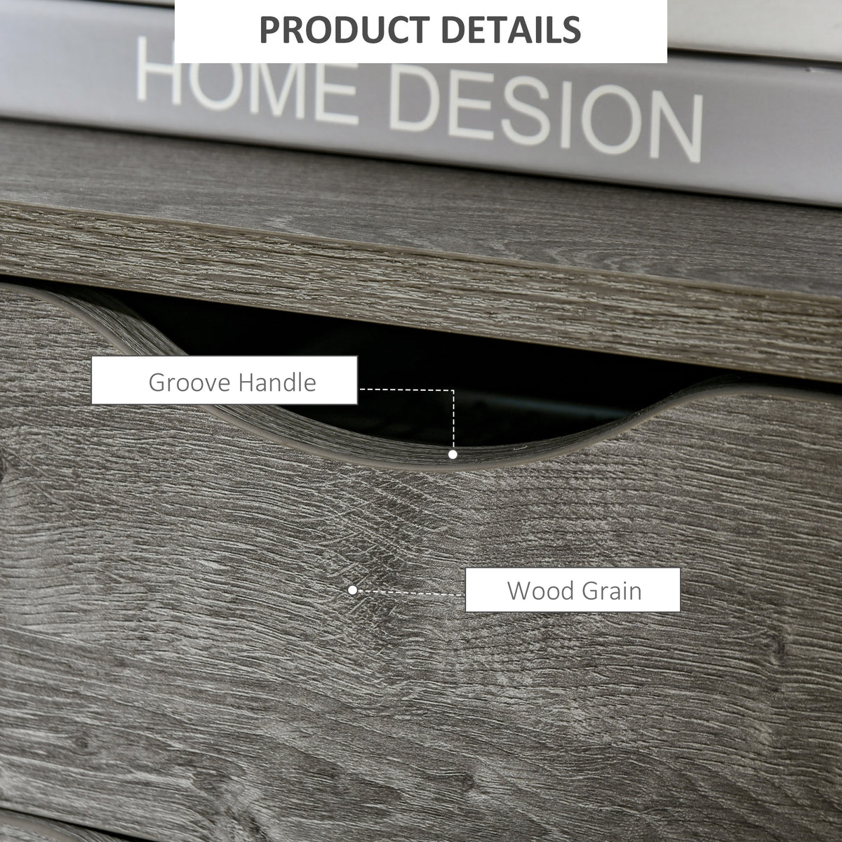 Industrial Nightstand with 2 Drawers - Grey 15.7" W-Home Furnishings > Living Room Furniture > Side¬†Tables-DECOROLALA