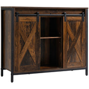 Industrial Sideboard Buffet Cabinet - Rustic Brown 35.5"W-DECOROLALA