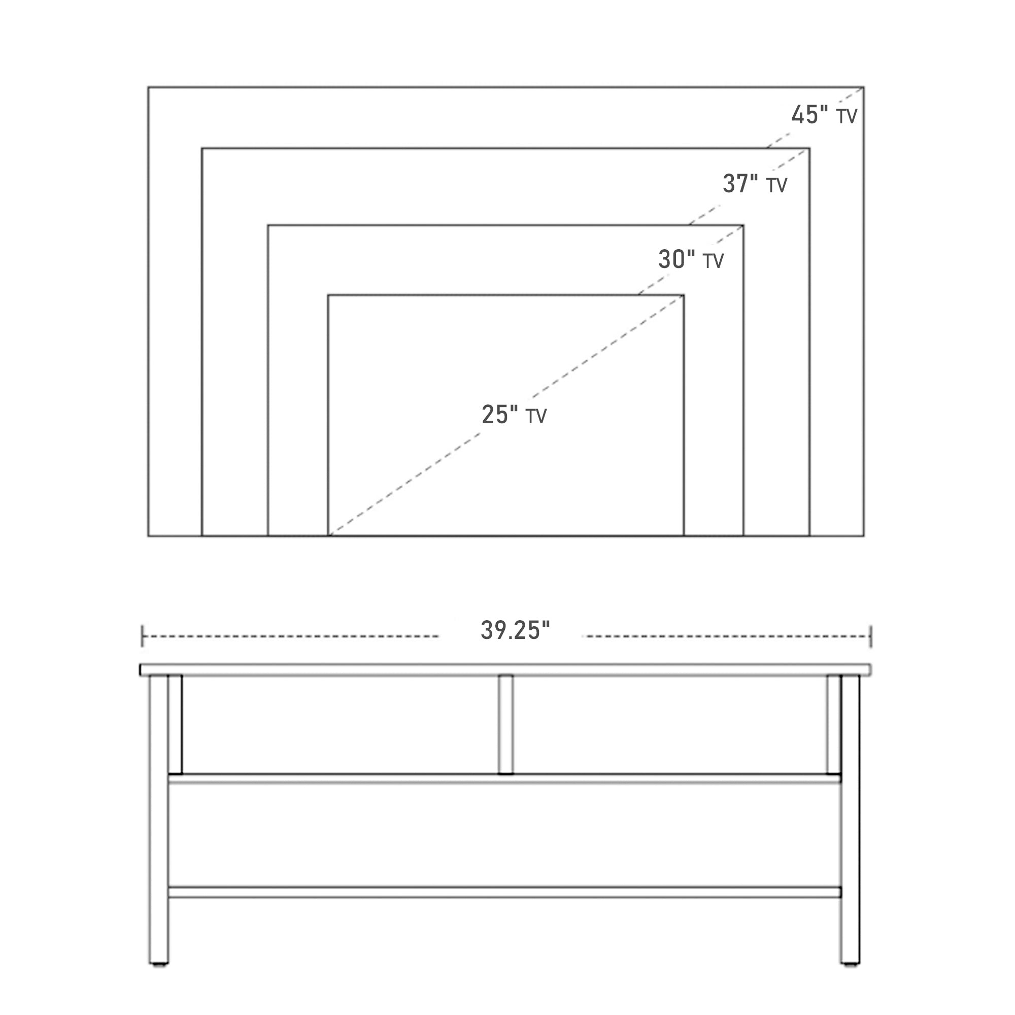 Industrial TV Stand for TVs up to 45" - Rustic Brown-Home Furnishings > Living Room Furniture > TV¬†Stands-DECOROLALA
