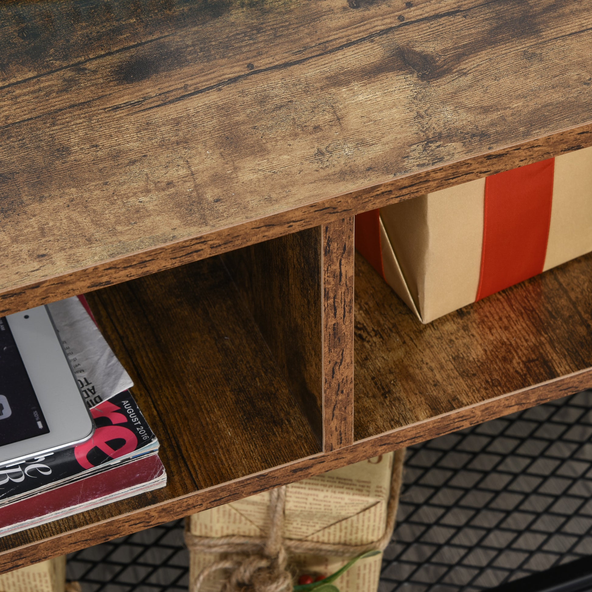 Industrial TV Stand for TVs up to 45" - Rustic Brown-Home Furnishings > Living Room Furniture > TV¬†Stands-DECOROLALA