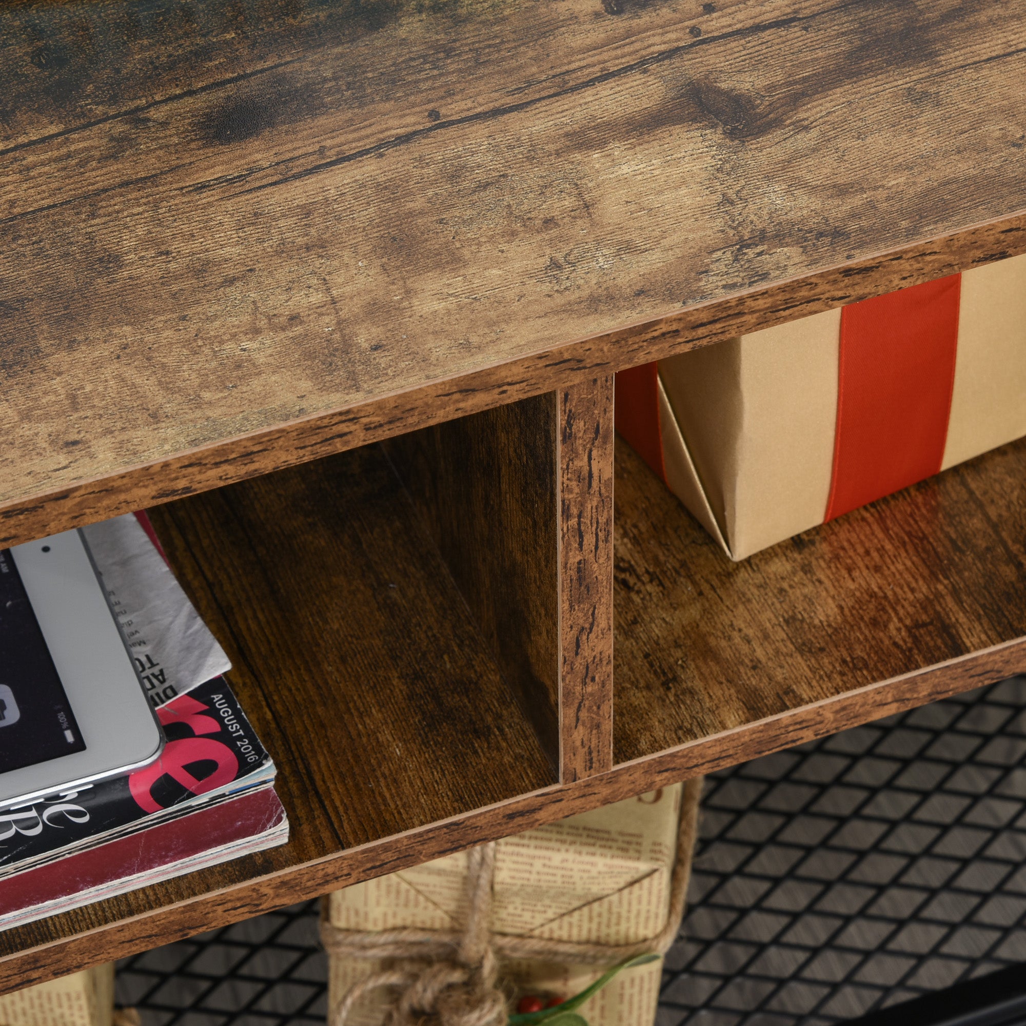 Industrial TV Stand for TVs up to 45" - Rustic Brown-Home Furnishings > Living Room Furniture > TV¬†Stands-DECOROLALA