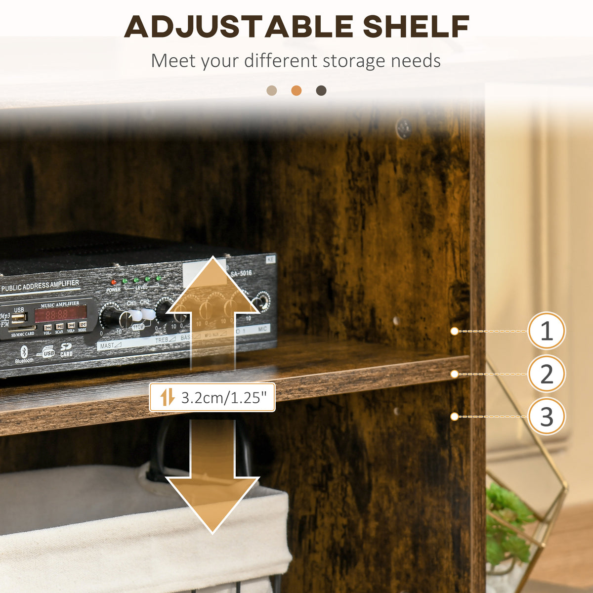Industrial TV Stand for TVs up to 55" - Rustic Brown-Home Furnishings > Living Room Furniture > TV¬†Stands-DECOROLALA