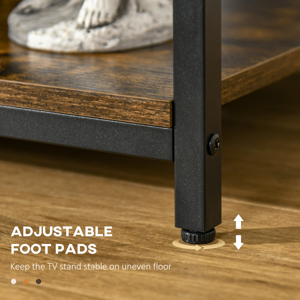 Industrial TV Stand for TVs up to 55" - Rustic Brown-Home Furnishings > Living Room Furniture > TV¬†Stands-DECOROLALA