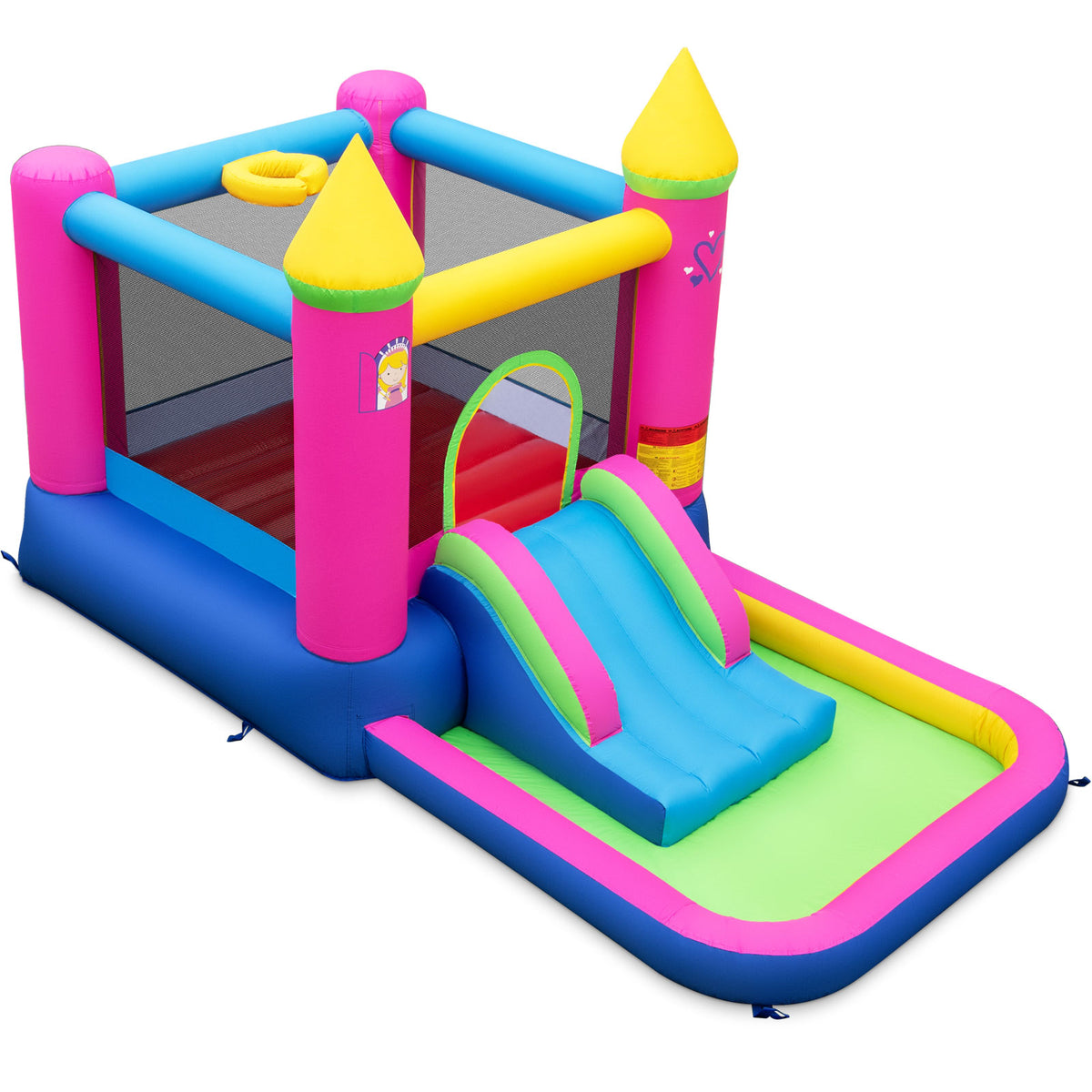 Château gonflable 4-en-1 pour enfants sur le thème des princesses, structure gonflable de saut