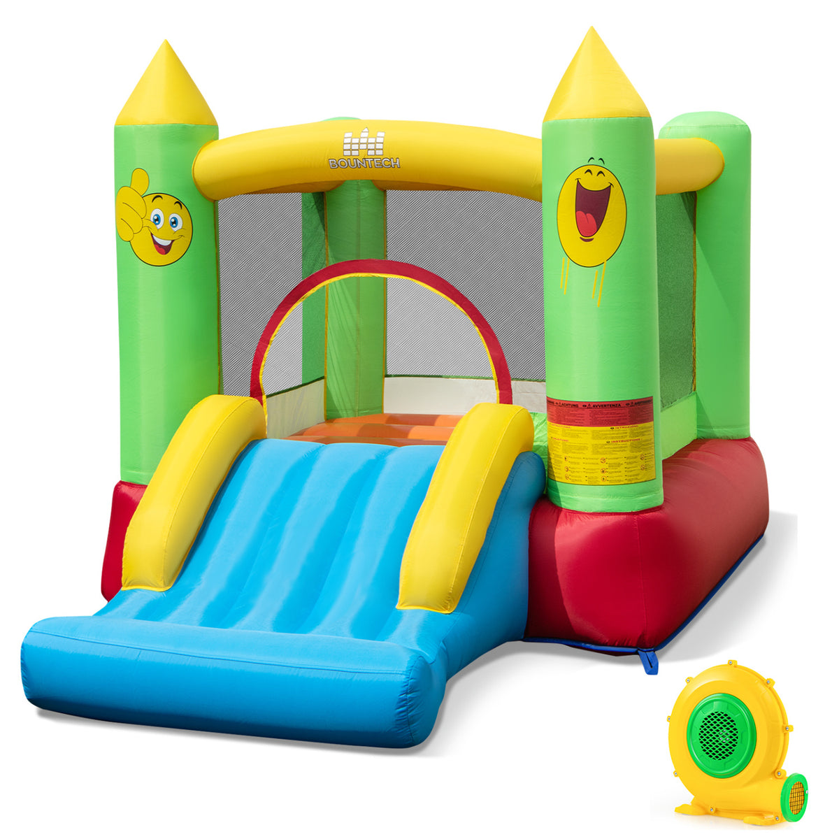 Inflatable Bounce House with Slide and 480W Blower - 117" x 80"