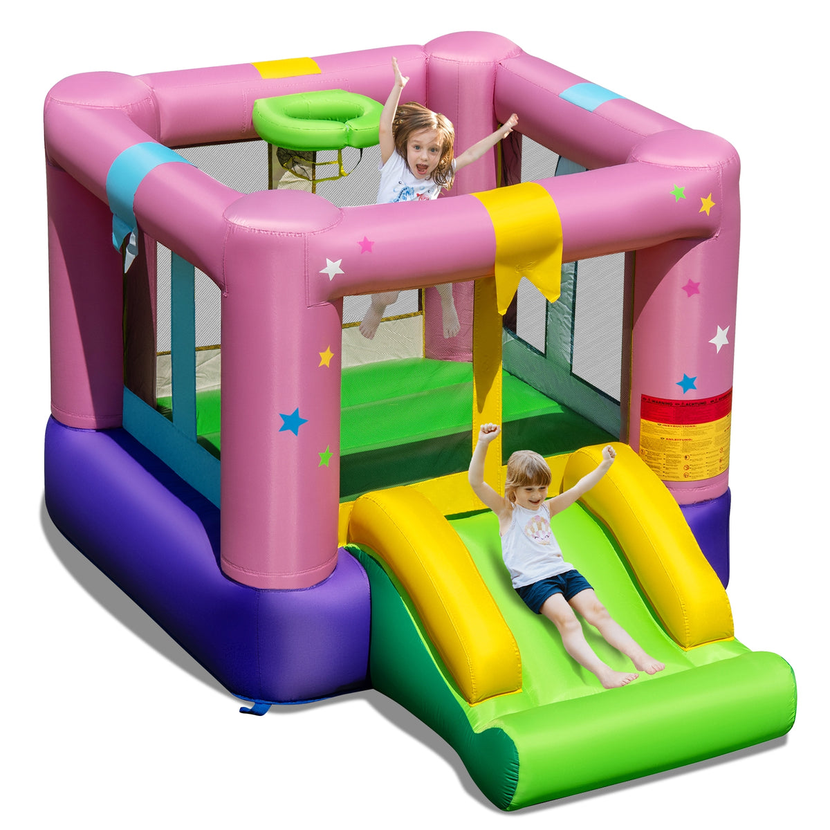 Structure gonflable avec aire de saut pour fêtes en intérieur ou en extérieur
