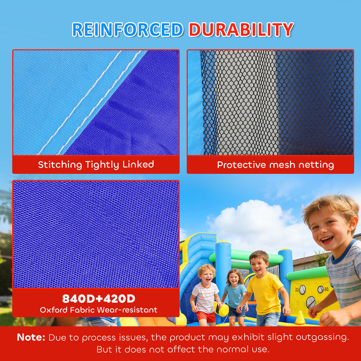 Bouncy Castle for Kids, Inflatable Bounce House with Slide, Pool (Ball Pit), Ball Shooting and Blower for Indoor Outdoor-Toys & Games > Kids Outdoor Play > Inflatables-DECOROLALA