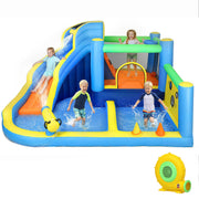 Bouncy Castle for Kids, Inflatable Bounce House with Slide, Pool (Ball Pit), Ball Shooting and Blower for Indoor Outdoor-Toys & Games > Kids Outdoor Play > Inflatables-DECOROLALA
