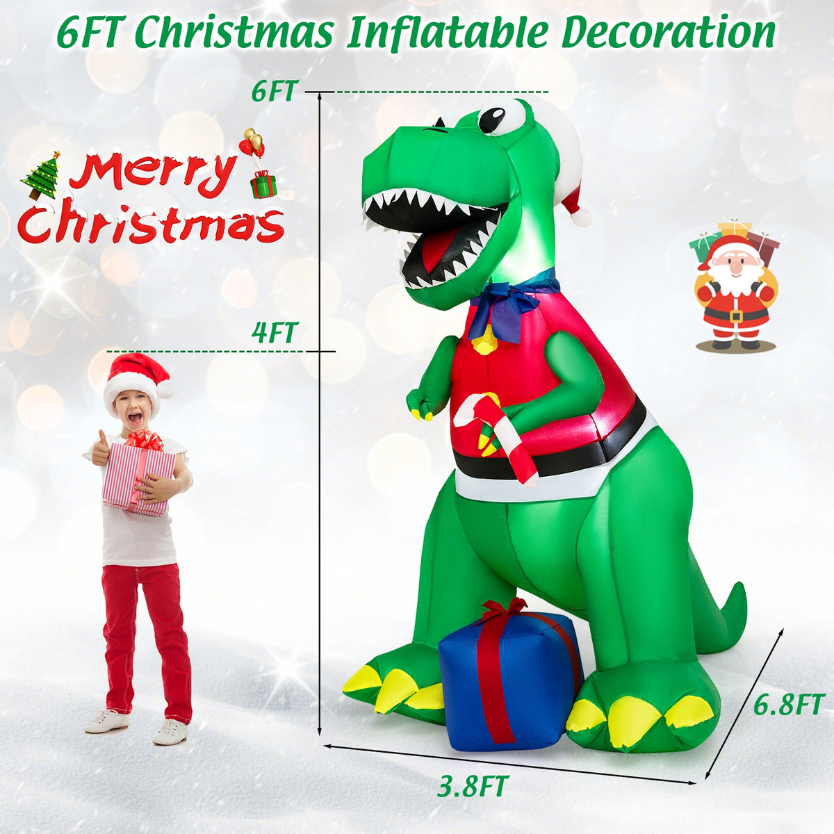 Inflatable Christmas Decoration with LED Lights and Waterproof Blower-Christmas Inflatables-DECOROLALA