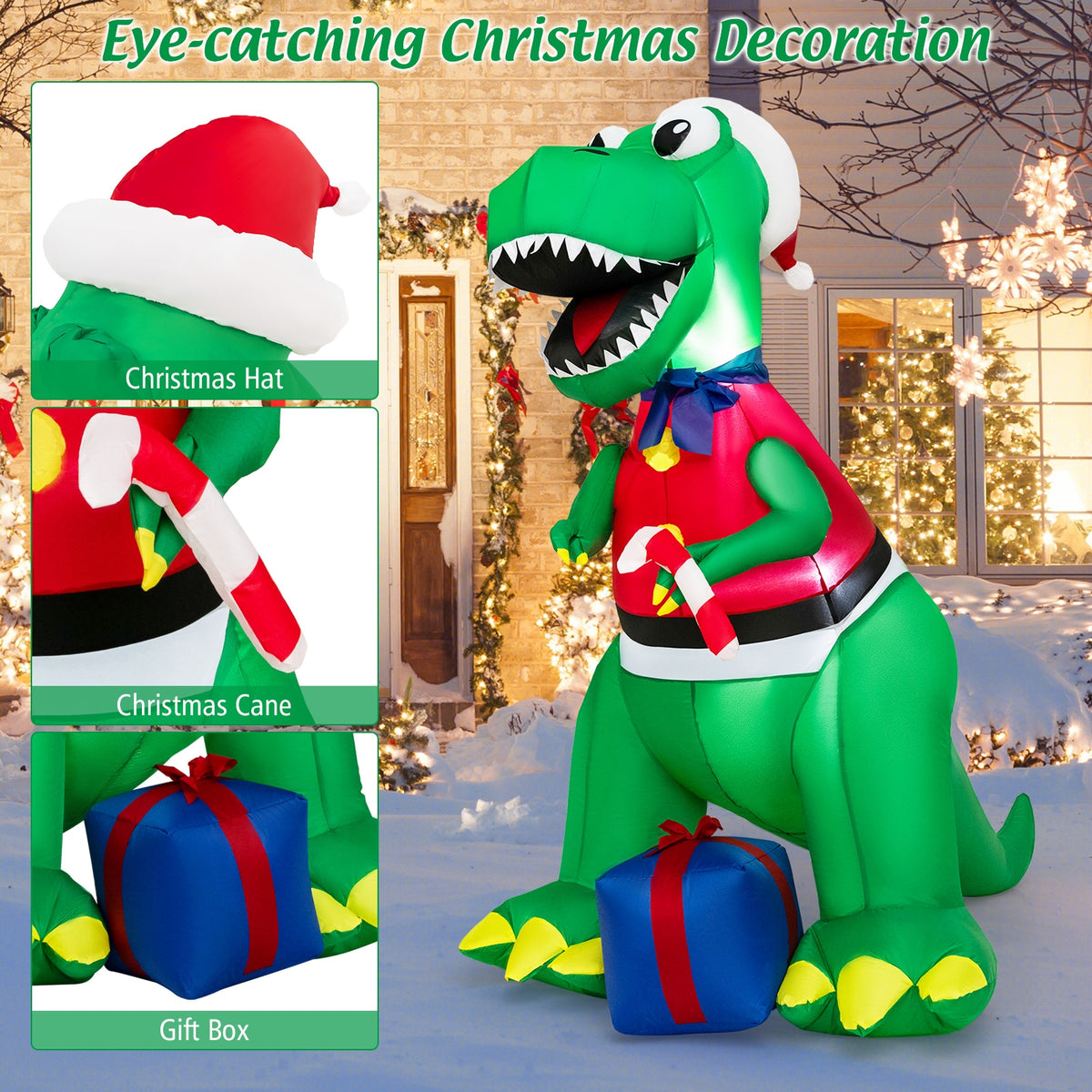 Inflatable Christmas Decoration with LED Lights and Waterproof Blower-Christmas Inflatables-DECOROLALA