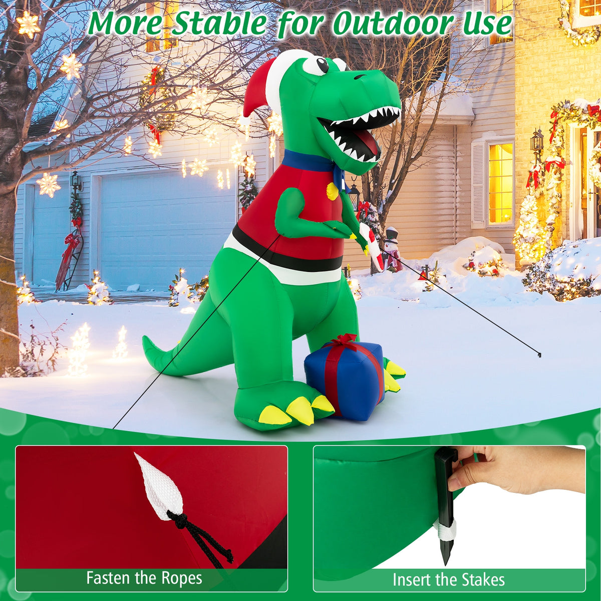 Inflatable Christmas Decoration with LED Lights and Waterproof Blower-Christmas Inflatables-DECOROLALA